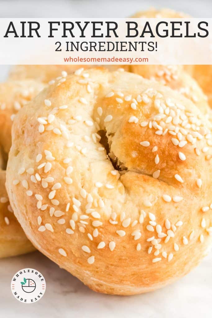 2 Ingredient Air Fryer Bagels with text overlay.