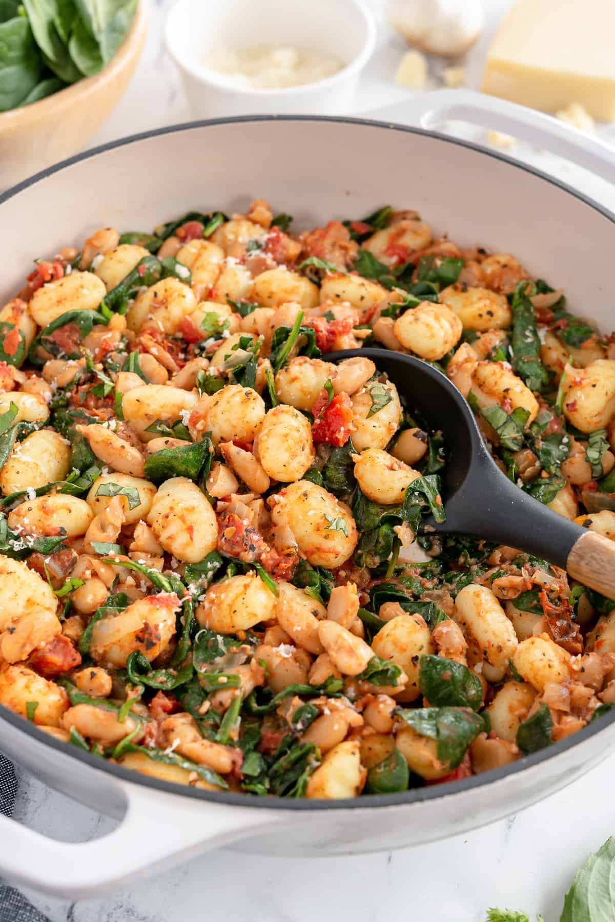 Gnocchi with White Beans and Spinach - Wholesome Made Easy