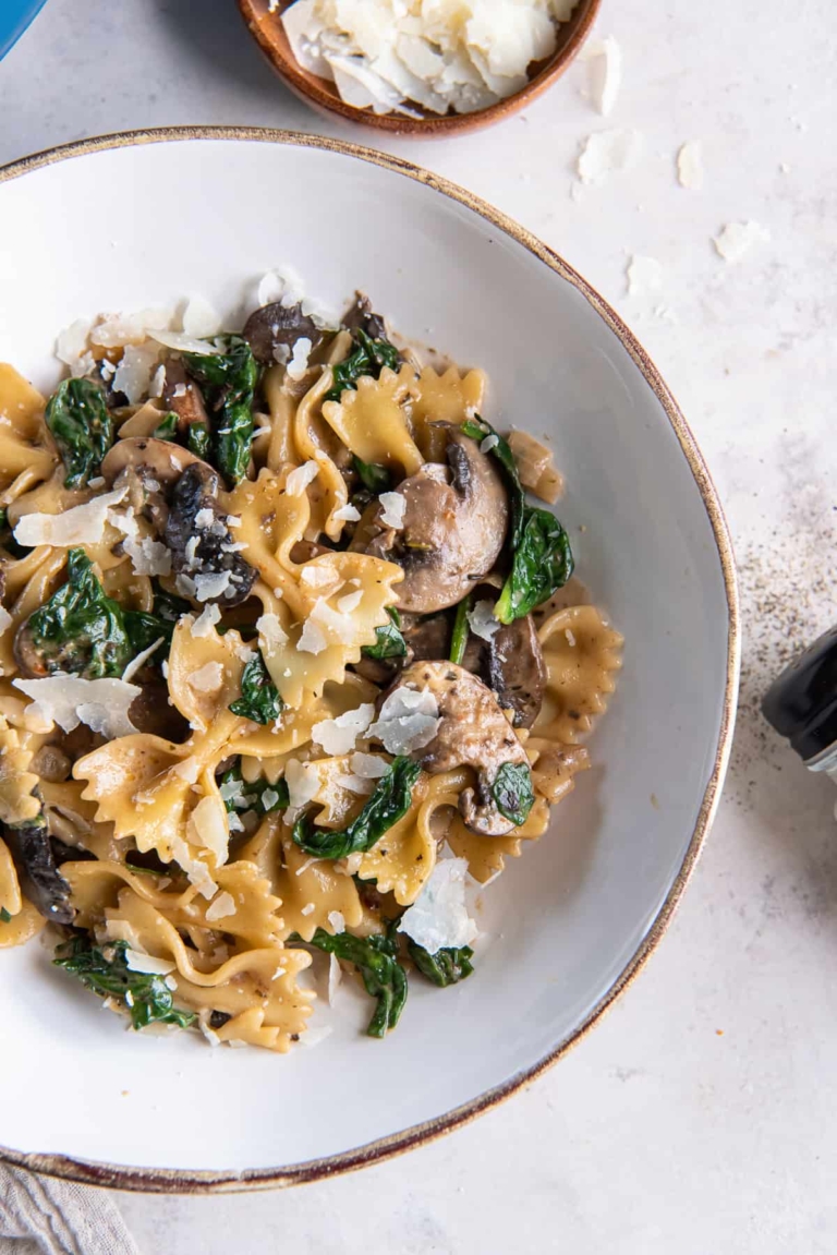 Mushroom Spinach Pasta Wholesome Made Easy