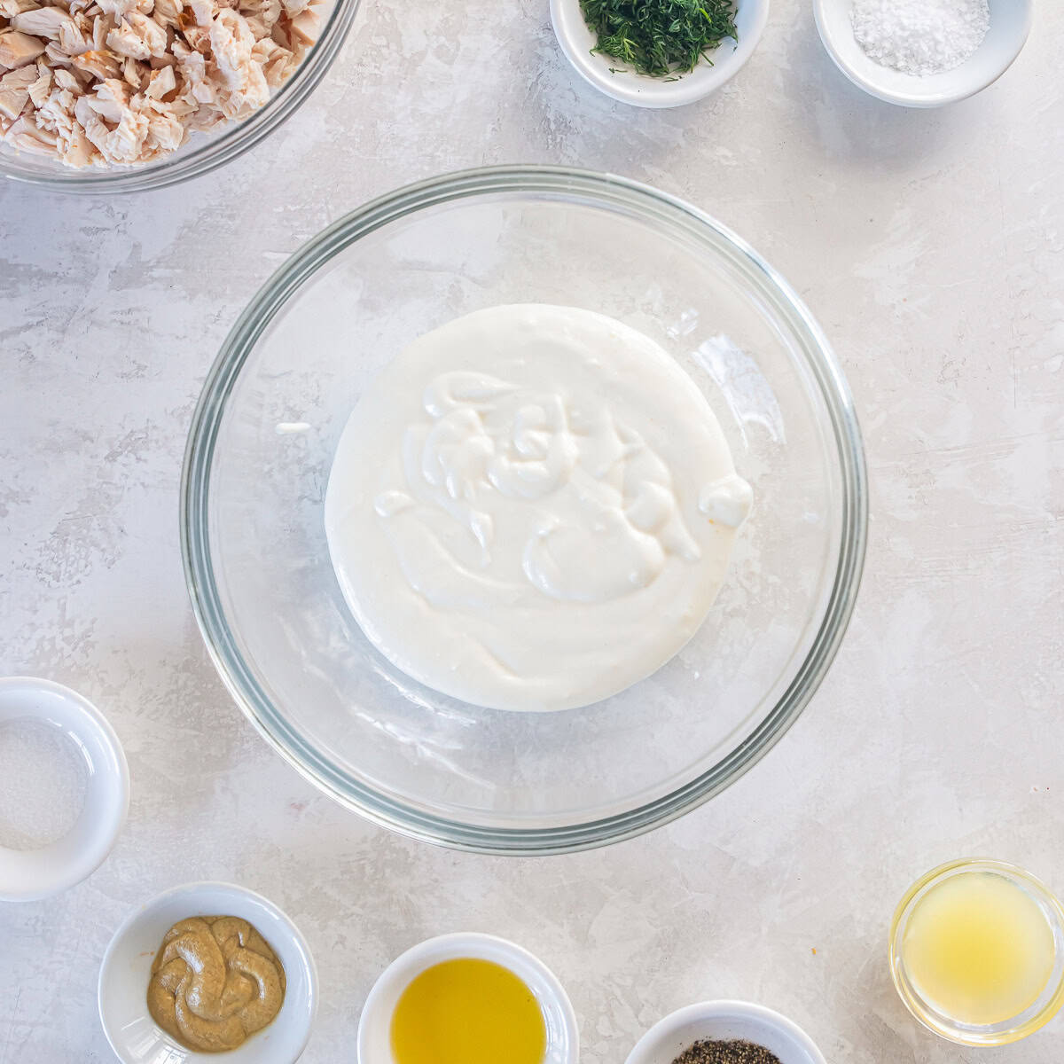 Blended cottage cheese in a bowl.